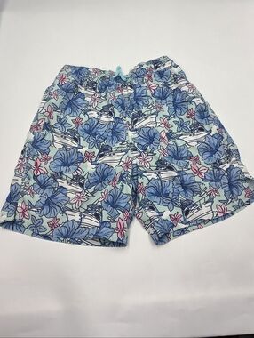 Vineyard Vines boys' tropical boat print swim trunks size S